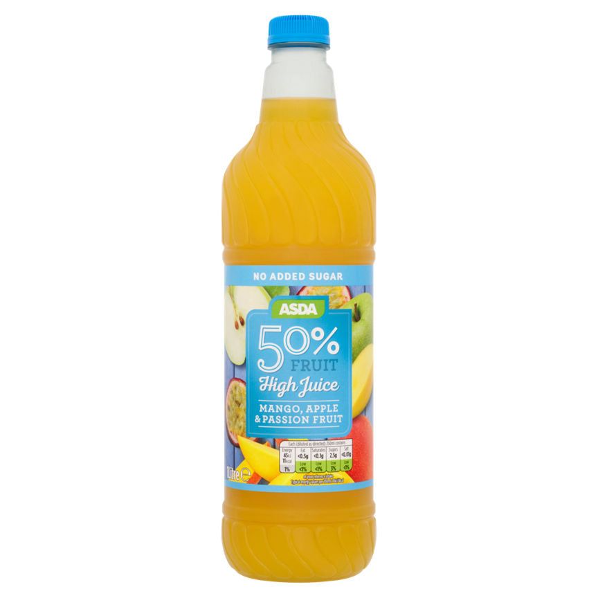 ASDA 50% Fruit High Juice Mango, Apple & Passion Fruit Cordial - McGrocer