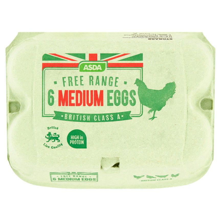 ASDA 6 Medium Free Range Eggs - McGrocer