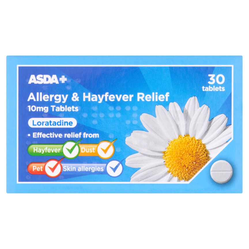 ASDA Allergy & Hayfever Relief 10mg Loratadine 30 Tablets - McGrocer
