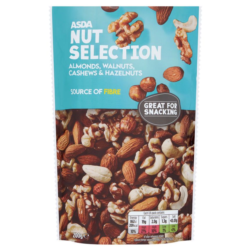 ASDA Almonds, Walnuts, Cashews & Hazelnuts Nut Selection - McGrocer