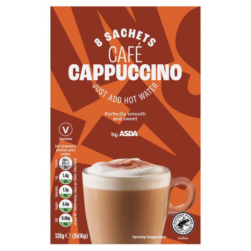 ASDA Cafe Cappuccino 8 x 16g (128g) - McGrocer