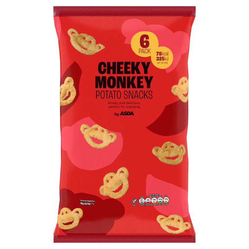 ASDA Cheeky Monkey Potato Snacks 6 x 15g (90g) - McGrocer