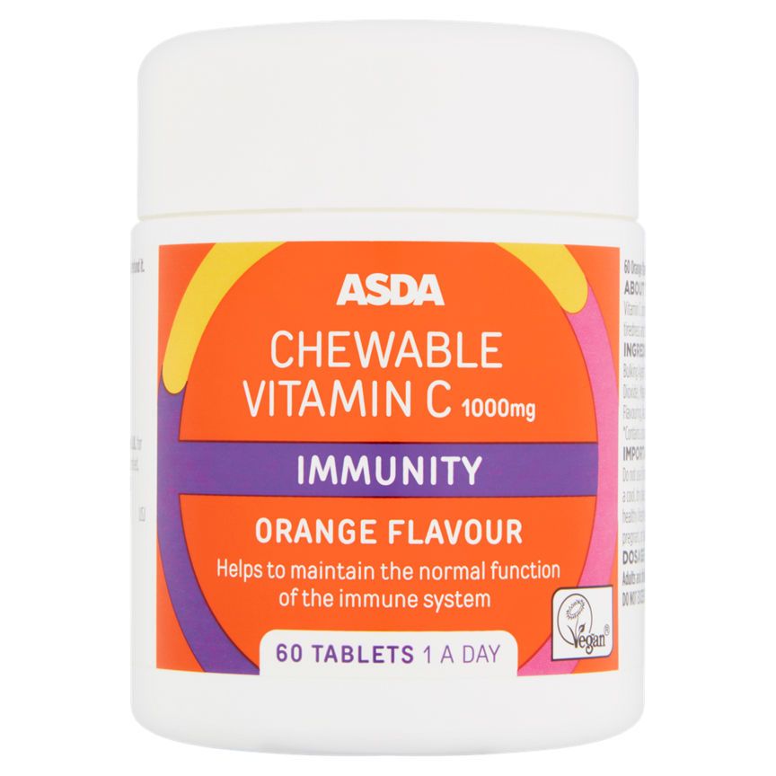 ASDA Chewable Vitamin C 1000mg Immunity Orange Flavour Tablets - McGrocer