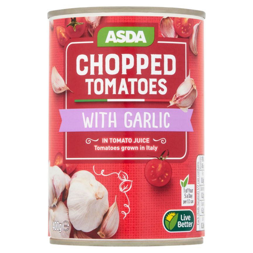 ASDA Chopped Tomatoes with Garlic in Tomato Juice - McGrocer