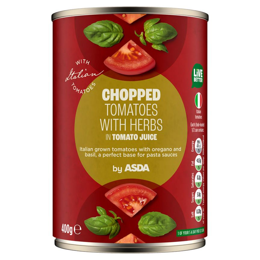 ASDA Chopped Tomatoes with Herbs 400g - McGrocer
