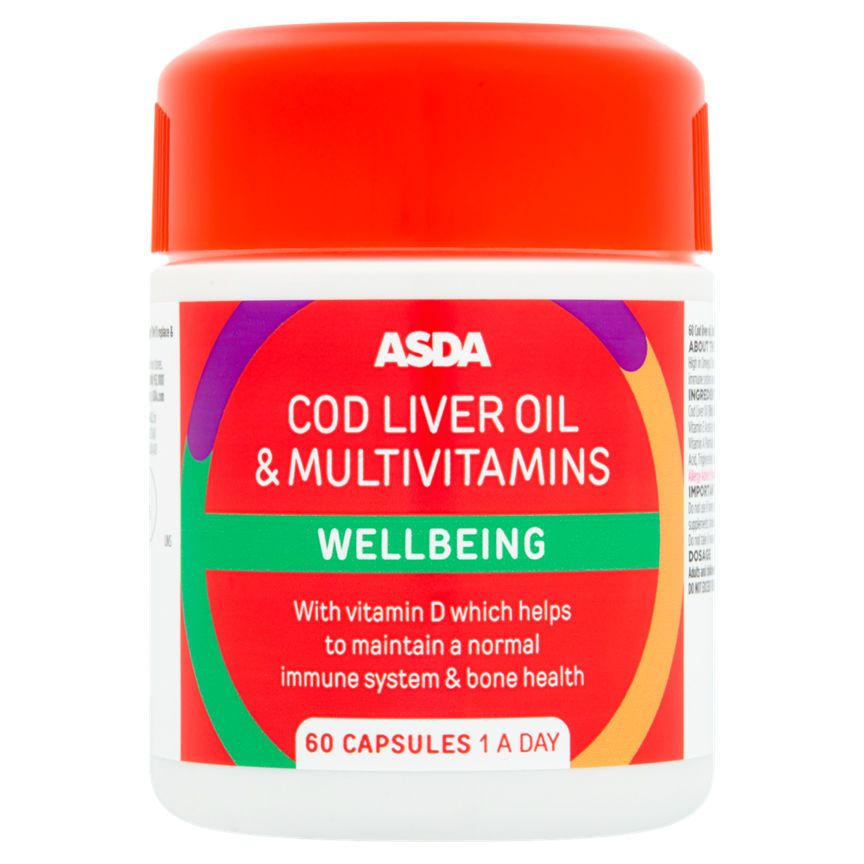 ASDA Cod Liver Oil & Multivitamins Wellbeing Capsules - McGrocer