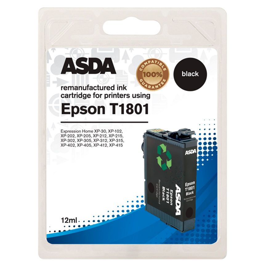 ASDA Epson T1801 Black Ink Cartridge - McGrocer