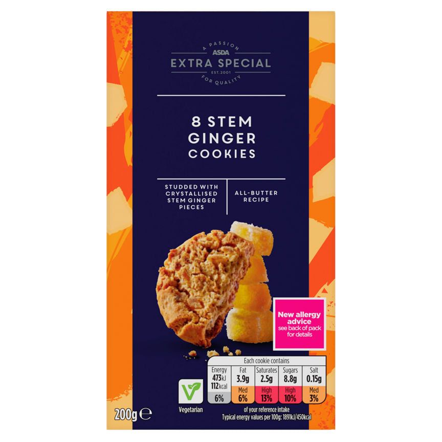ASDA Extra Special 8 Stem Ginger Cookies 200g - McGrocer