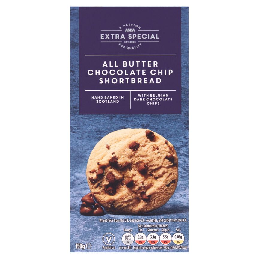 ASDA Extra Special All Butter Chocolate Chip Shortbread 150g - McGrocer