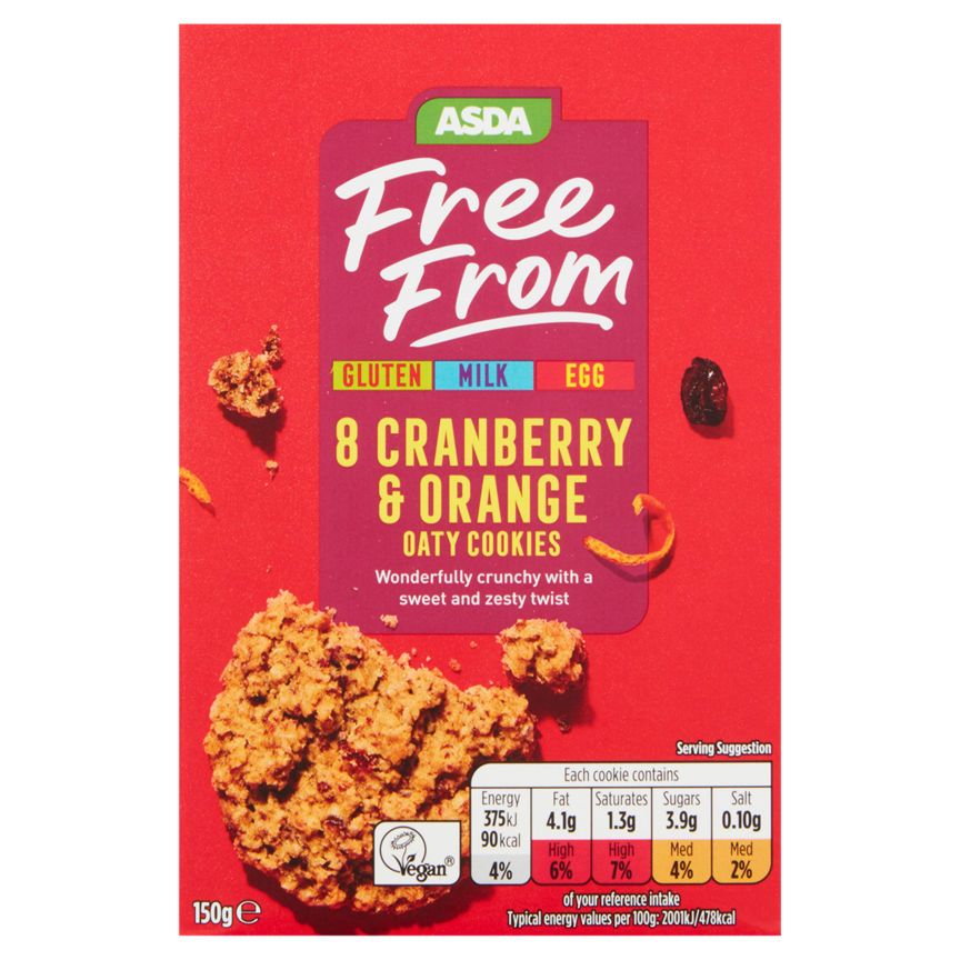 ASDA Free From 8 Cranberry & Orange Oaty Cookies - McGrocer