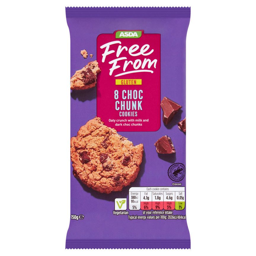ASDA Free From Chocolate Chip Cookies biscuits - McGrocer