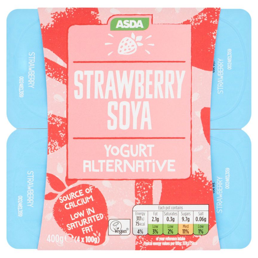 ASDA Free From Strawberry Soya Yogurts - McGrocer