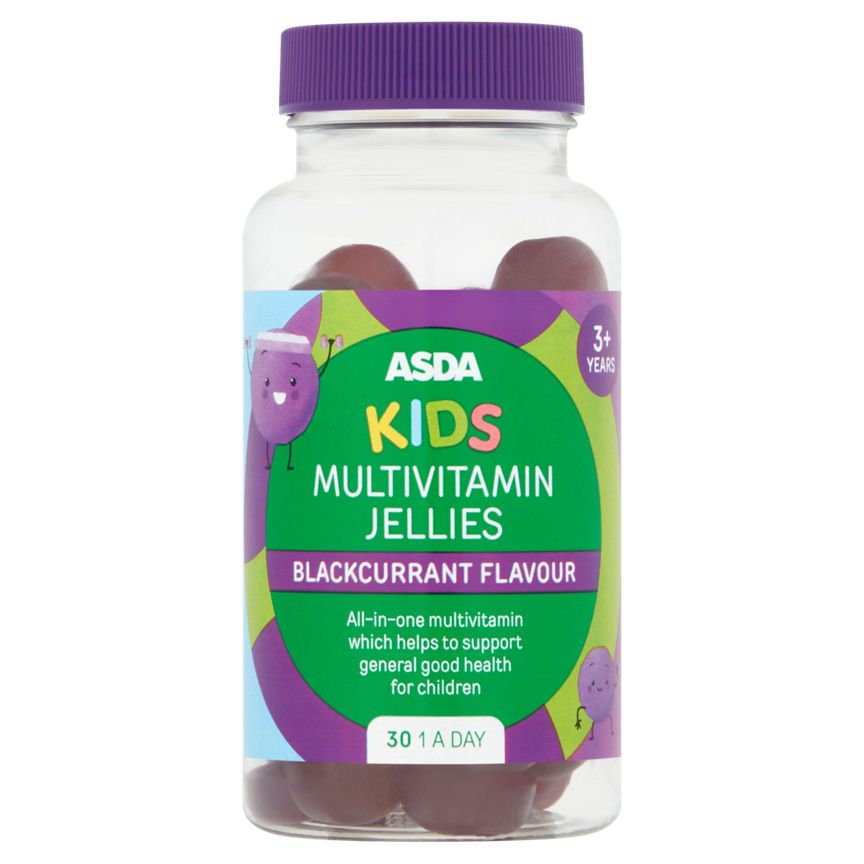 ASDA  Kids Multivitamin Jellies Blackcurrant Flavour 1 a Day 3+ Years - McGrocer