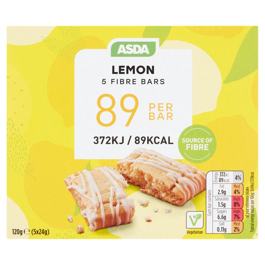 ASDA Lemon 5 Fibre Bars 5 x 24g (120g) - McGrocer