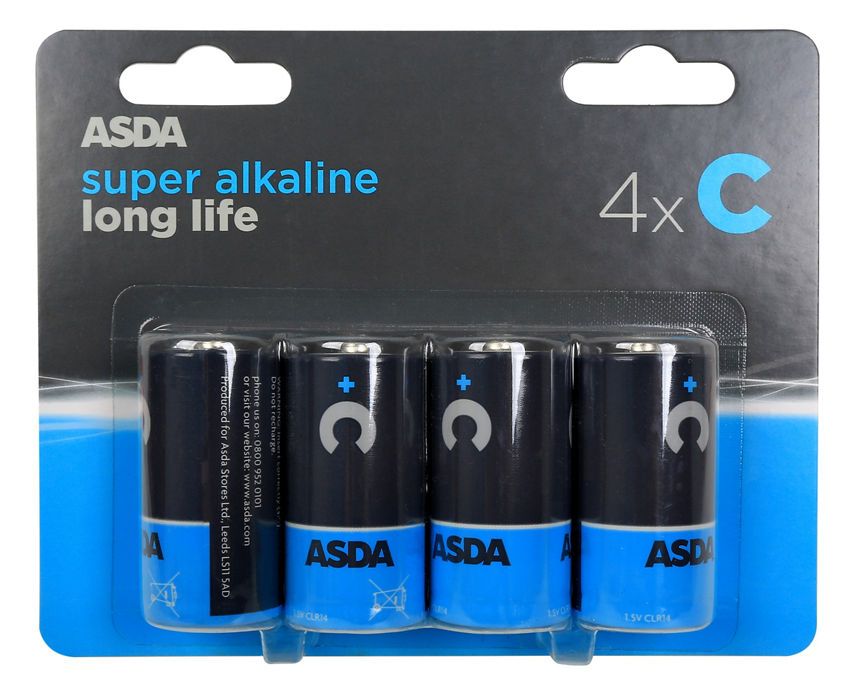 ASDA Long Life Super Alkaline  C Batteries - McGrocer