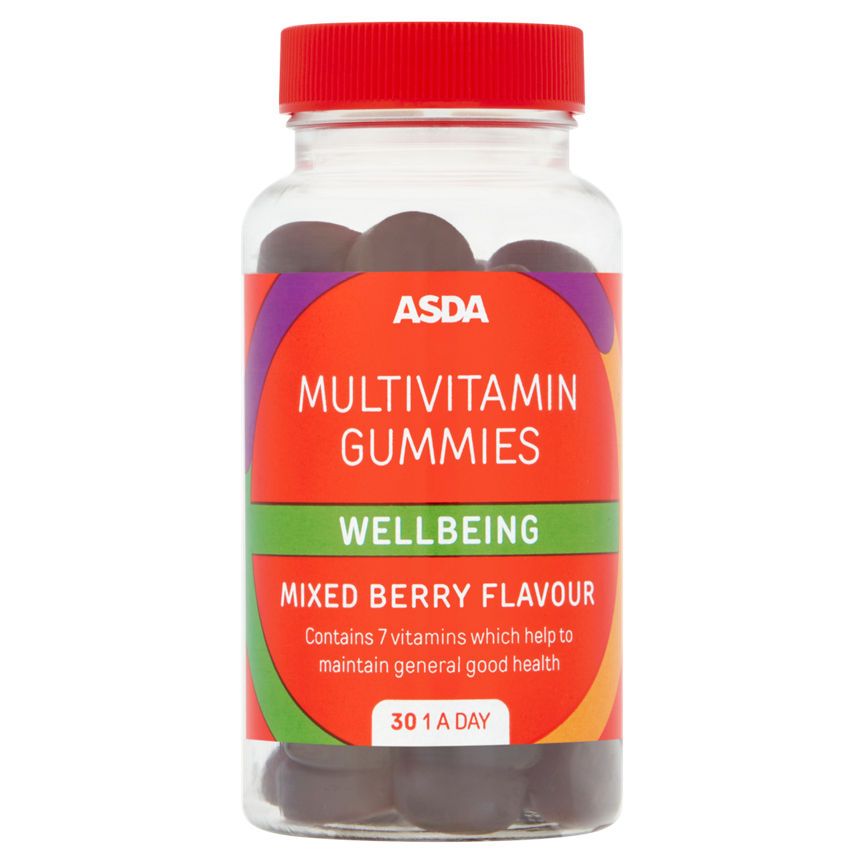 ASDA Multivitamin Gummies Wellbeing Mixed Berry Flavour 1 a Day - McGrocer