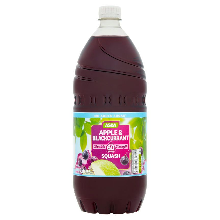 ASDA No Added Sugar Double Strength Apple & Blackcurrant Squash - McGrocer