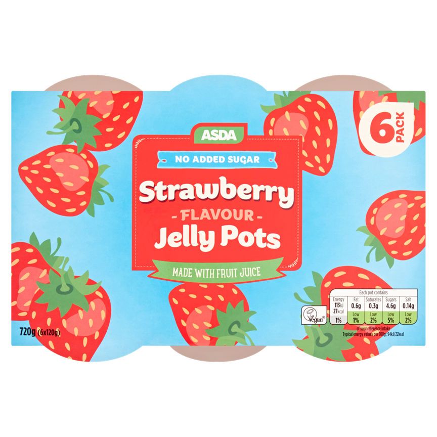 ASDA No Added Sugar Strawberry Flavour Jelly Pots - McGrocer