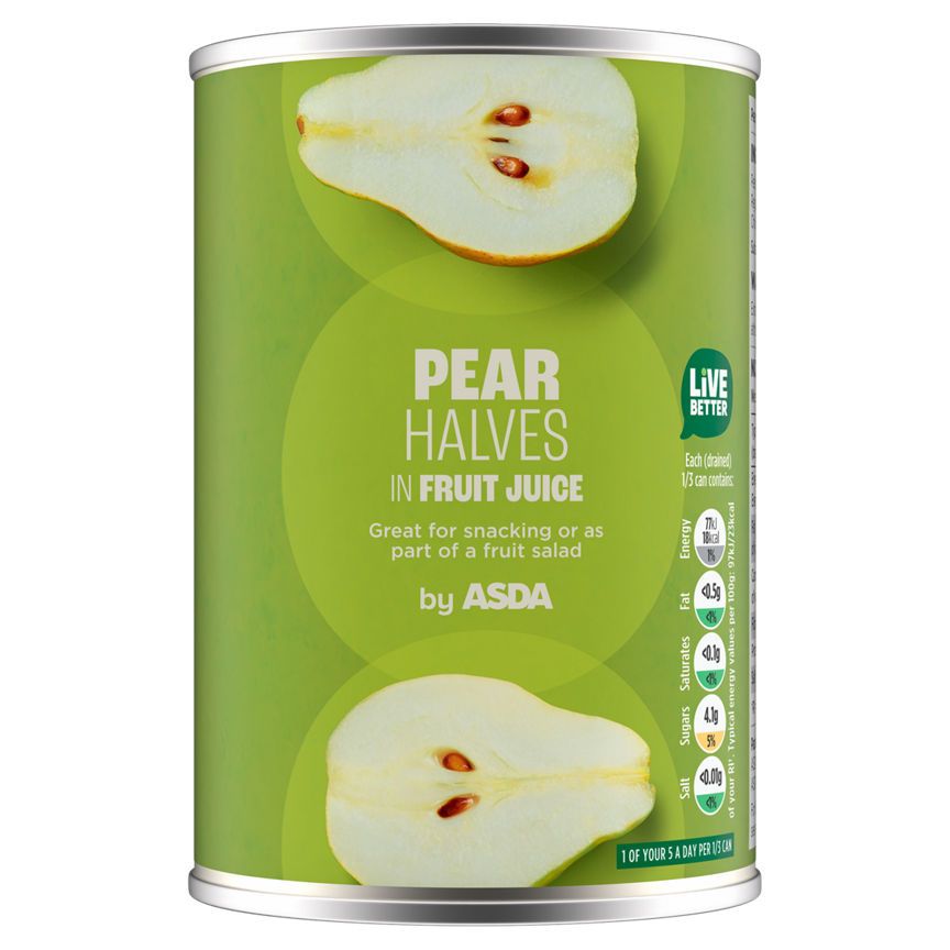 ASDA Pear Halves in Fruit Juice 410g - McGrocer