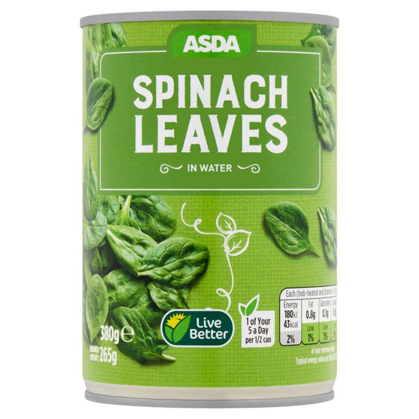 ASDA Spinach Leaves in Water 380g - McGrocer