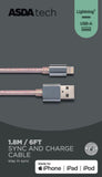 ASDA Tech Lightning Cable - Iridescent White 1.8m - McGrocer