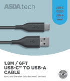 ASDA Tech Type C Cable - Black 1.8m - McGrocer