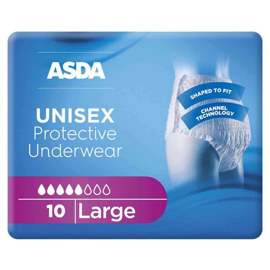 ASDA UNISEX Discreet Underwear Incontinence Pants  Pants Large - McGrocer