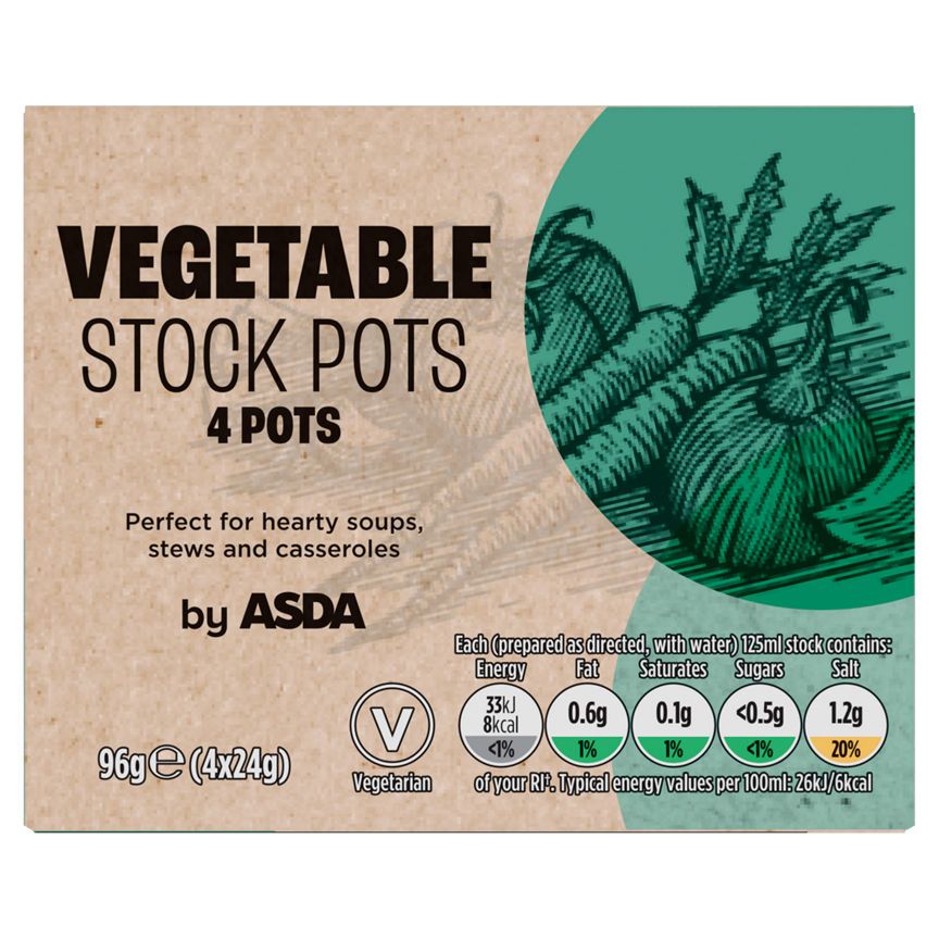 ASDA Vegetable Stock Pots 4 x 24g (96g) - McGrocer