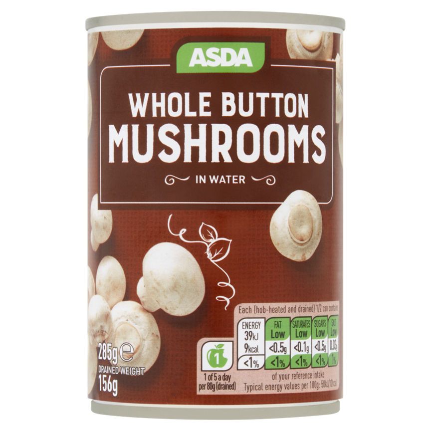 ASDA Whole Button Mushrooms in Water - McGrocer