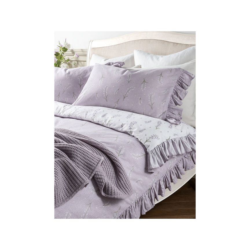 At Home with Stacey Solomon Lilac Bluebell Frill Duvet Set - Super King - McGrocer