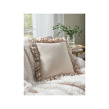 At Home with Stacey Solomon Natural Double Frill Plain Cushion - McGrocer