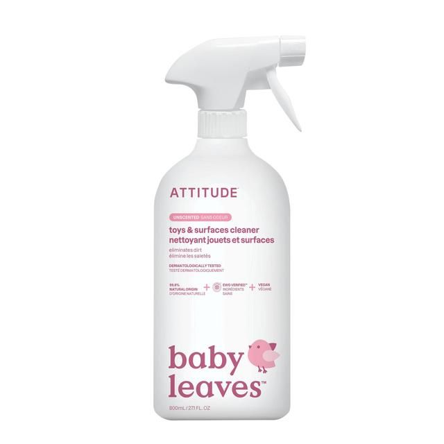 Attitude Baby Leaves - Toy & Surface Cleaner - Fragrance Free   800ml - McGrocer