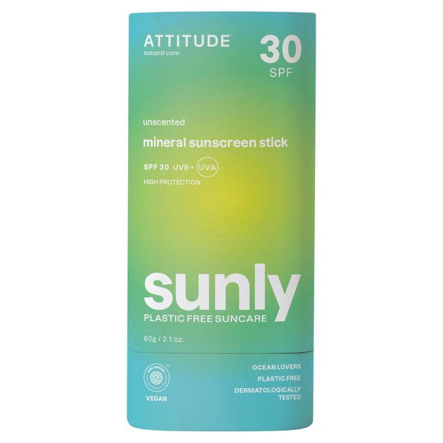 ATTITUDE Sunly - Sunscreen Stick - Unscented - 30 SPF   60g - McGrocer