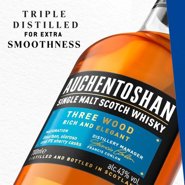 Auchentoshan Three Wood Single Malt Scotch Whisky   70cl - McGrocer