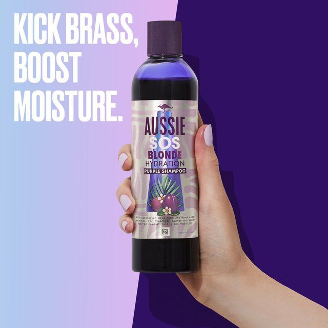 Aussie Blonde Hydration Purple Shampoo with Hemp for Blonde and Silver Hair   290ml - McGrocer