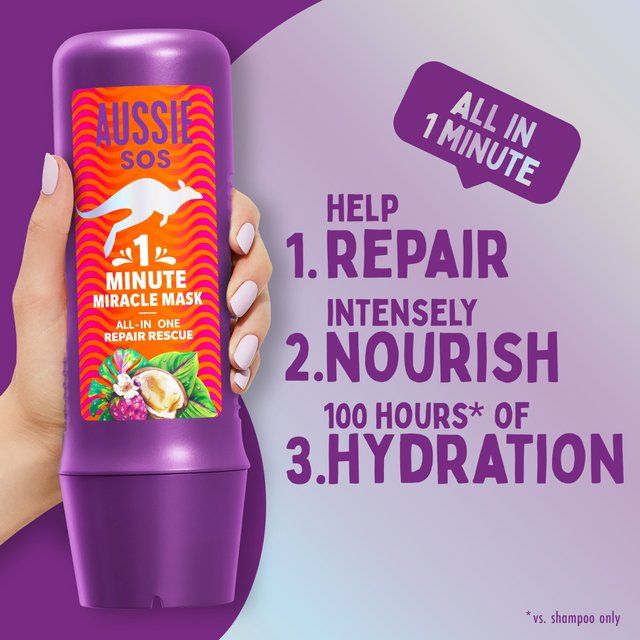 Aussie Sos 1 Minute Miracle Repair Rescue Mask    250ml - McGrocer