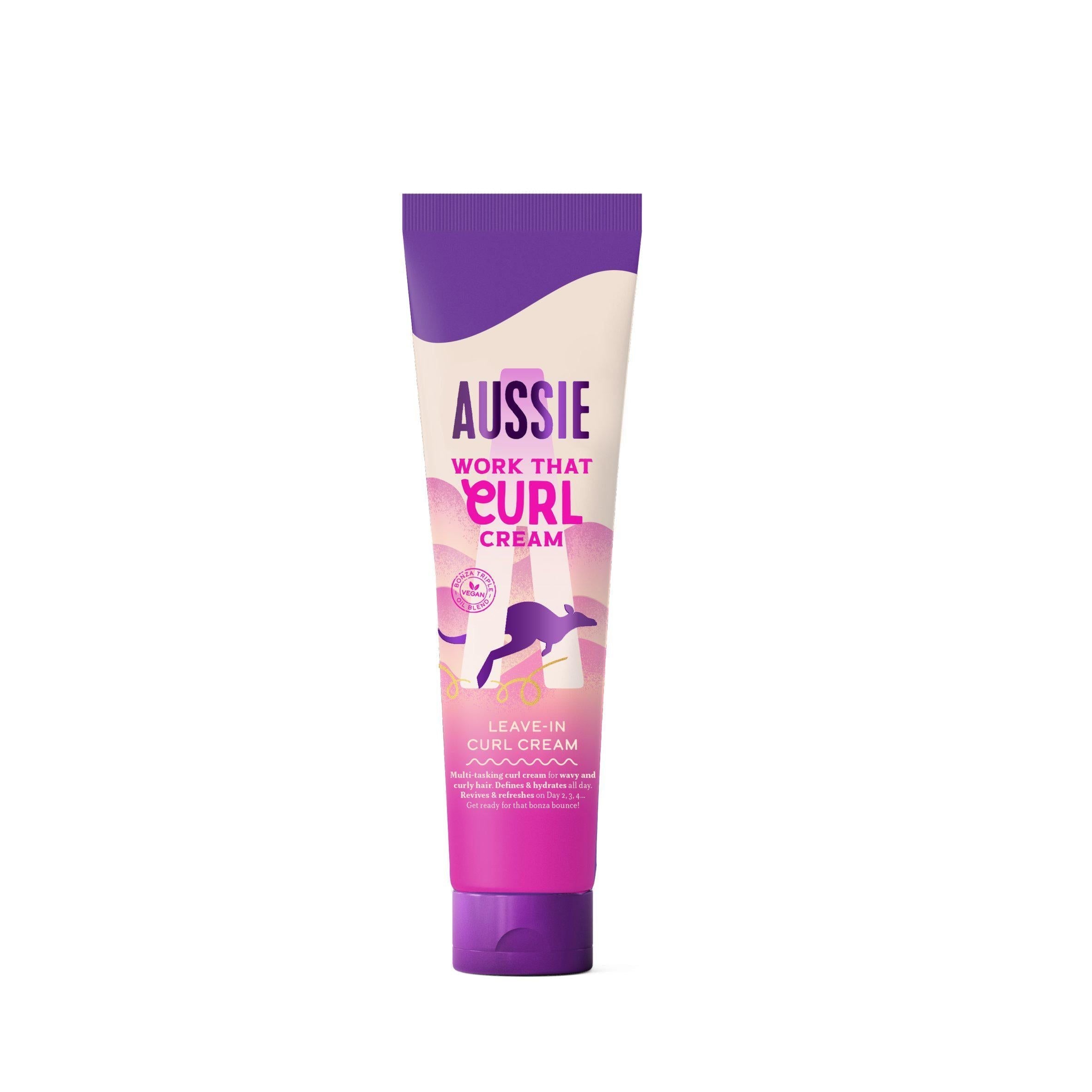 Aussie Work That Curl Leave In Defining Curl Cream For Wavy & Curly Hair 160ml - McGrocer