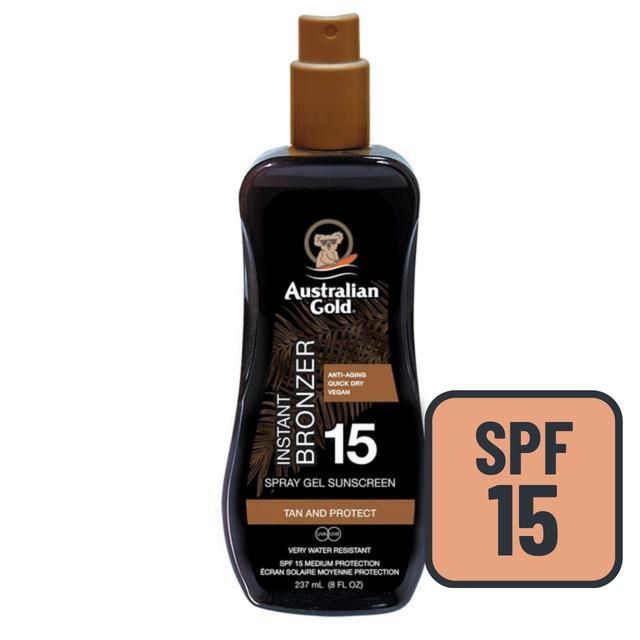 Australian Gold SPF 15 Sunscreen Spray with Instant Bronzer   237ml - McGrocer