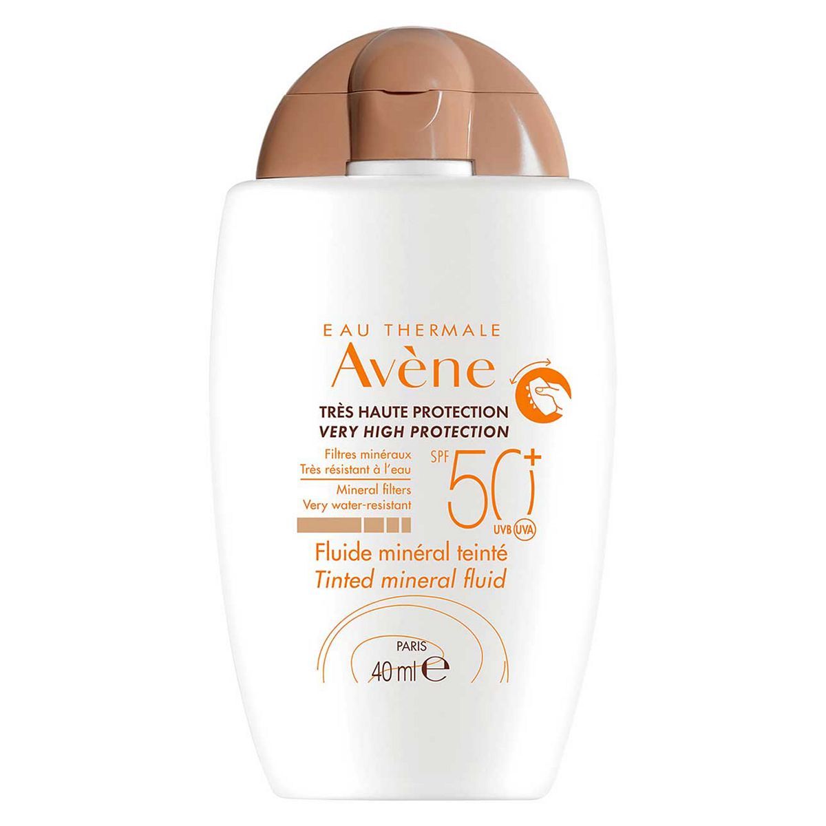 Avène Very High Protection Tinted Mineral Fluid SPF50+ Sun Cream for Intolerant Skin 40ml - McGrocer