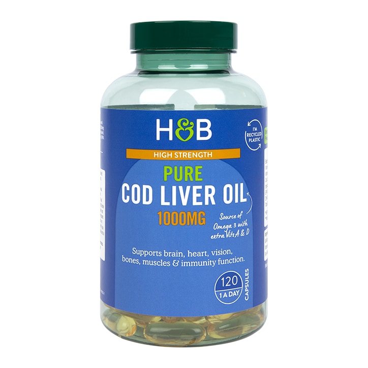 Holland & Barrett Pure Cod Liver Oil 500mg 120 Capsules - McGrocer