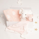 Babbico Elephant Toy, Pink Blanket & Comforter Baby Gift Set - McGrocer