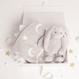 Babbico Grey Bunny And Grey Moon Star Blanket Baby Gift Set - McGrocer