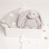 Babbico Grey Bunny Toy And Moon & Star Blanket Baby Gift Set - McGrocer