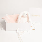 Babbico White Bunny And Pink Dot Heart Blanket Baby Gift Set - McGrocer
