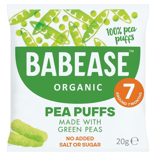 Babease Organic Baby Snack Pea Puffs 7 mths+   20g - McGrocer