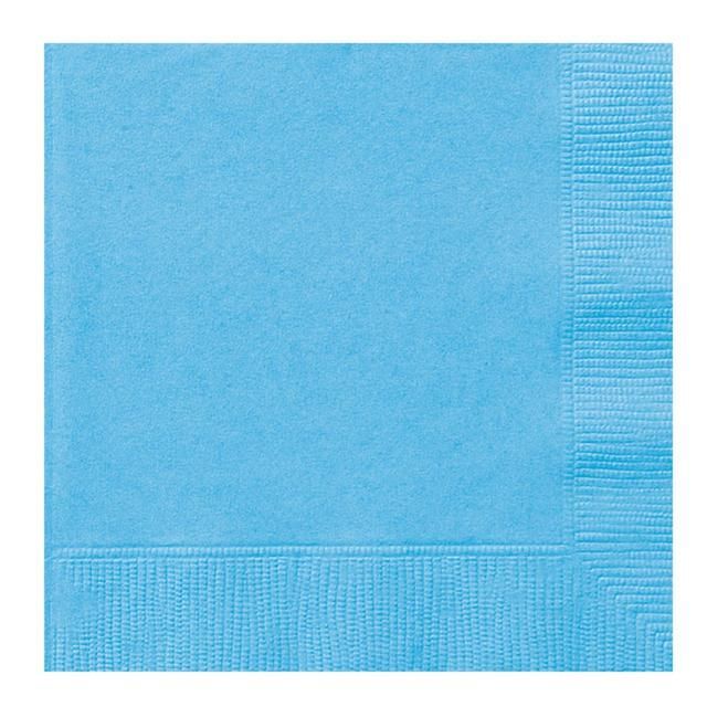 Baby Blue 2 Ply Paper Party Napkins   20 per pack - McGrocer