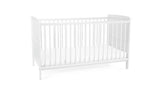 Baby Elegance Travis Baby Cot Bed with Mattress - White - McGrocer