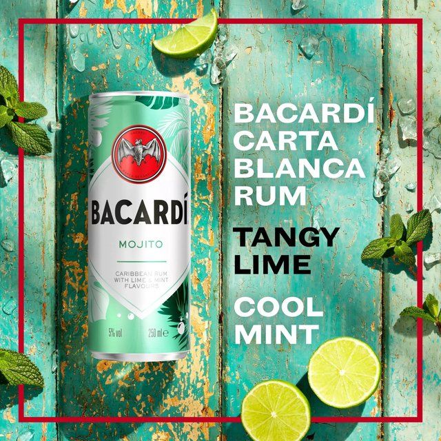 Bacardi Mojito Premix Rum Cocktail   250ml - McGrocer