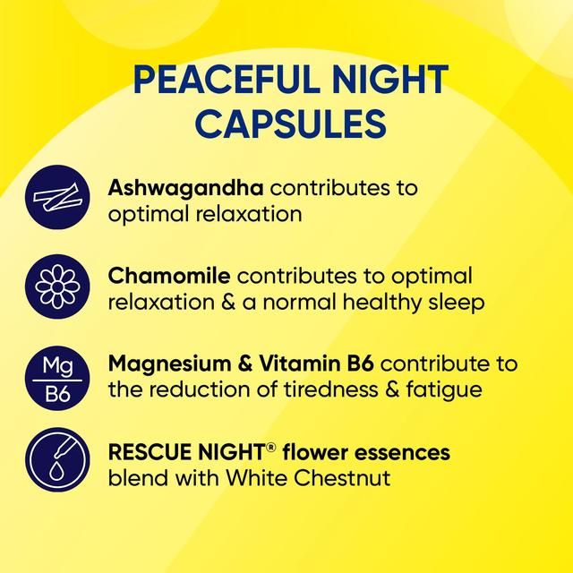 Bach Flower Remedies Peaceful Night Rescue Capsules   30 per pack - McGrocer