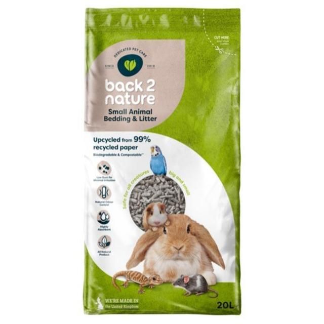Back 2 Nature Small Animal Paper Bedding/Litter   20L - McGrocer